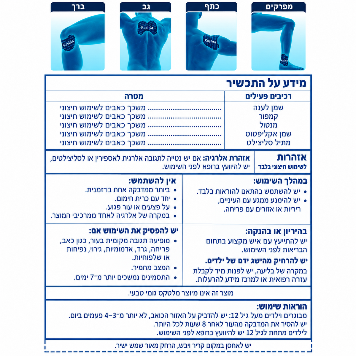 מדבקות להקלה בכאב